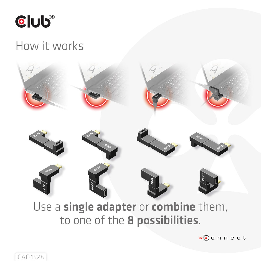 CLUB3D CAC-1528 kabelomvandlare (hane/hona) USB C