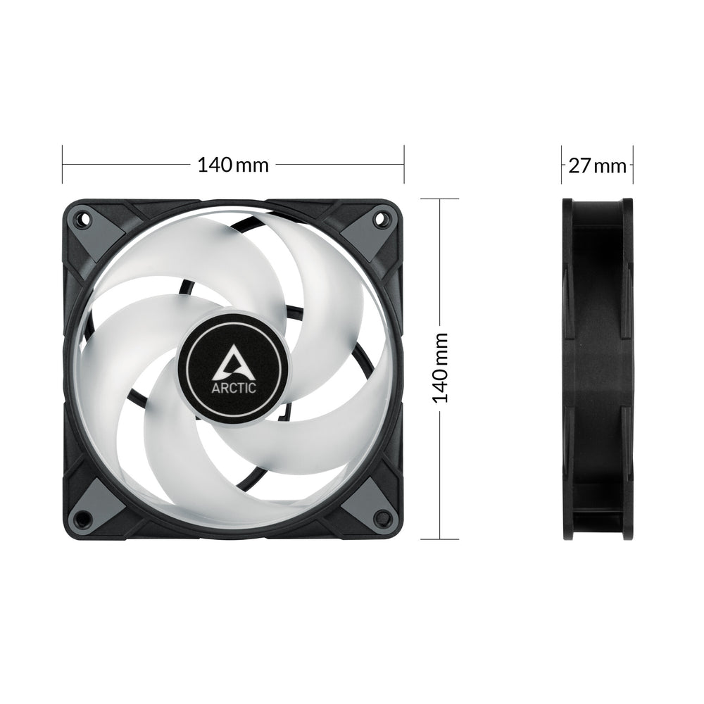 ARCTIC P14 PWM PST A-RGB 0dB Datorväska Fan 14 cm Svart 3, 1