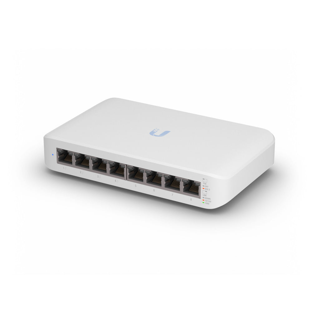 Ubiquiti UniFi Switch Lite 8 PoE hanterad L2 Gigabit Ethernet (10/100/1000) Strömförsörjning via Ethernet (PoE) stöd Vit